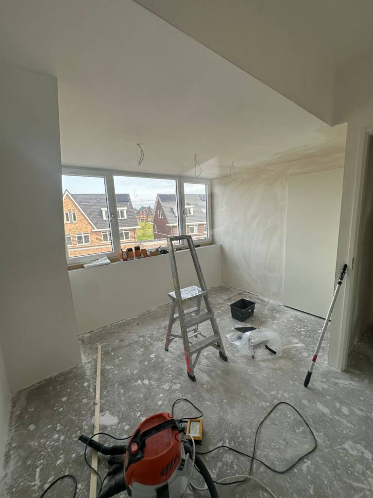 Stucwerk project in IJsselstein tijdens renovatie